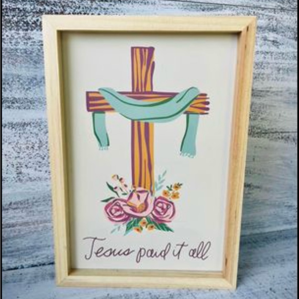 *Jesus Paid It All Inset Box Sign - Picture 5 of 10